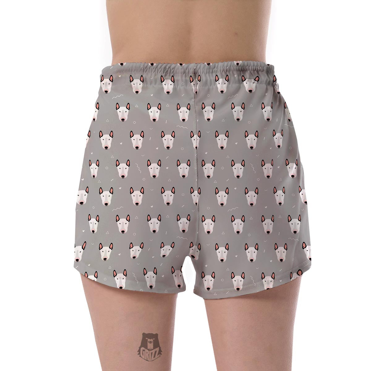 Bull Terrier Glay Pattern Print Women's Shorts-grizzshop
