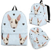 Bull Terrier Heart Pattern Print Backpack-grizzshop