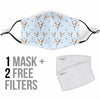 Bull Terrier Heart Pattern Print Face Mask-grizzshop