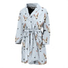 Bull Terrier Heart Pattern Print Men Long Robe-grizzshop