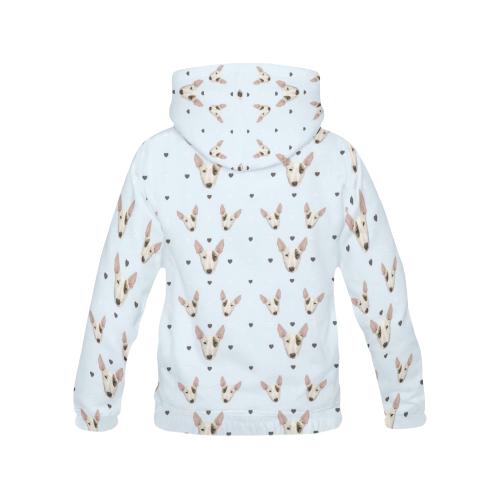 Bull Terrier Heart Pattern Print Men Pullover Hoodie-grizzshop