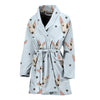 Bull Terrier Heart Pattern Print Women Long Robe-grizzshop