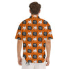 Bull Terrier Orange Print Pattern Men's Short Sleeve Shirts-grizzshop