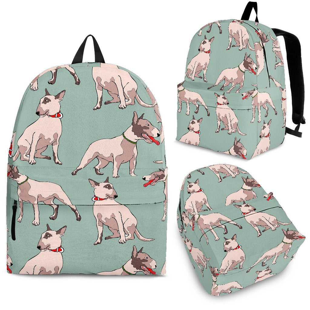 Bull Terrier Pattern Print Backpack-grizzshop