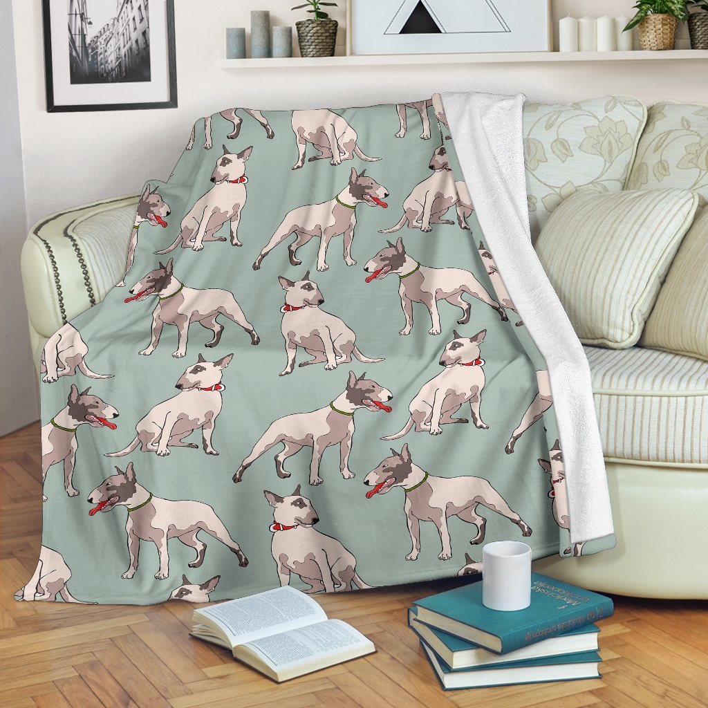 Bull Terrier Pattern Print Blanket-grizzshop