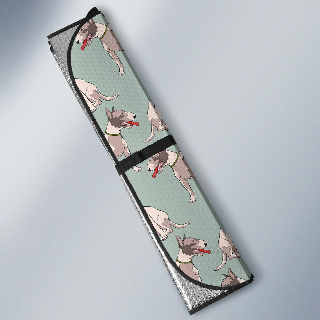 Bull Terrier Pattern Print Car Sun Shade-grizzshop