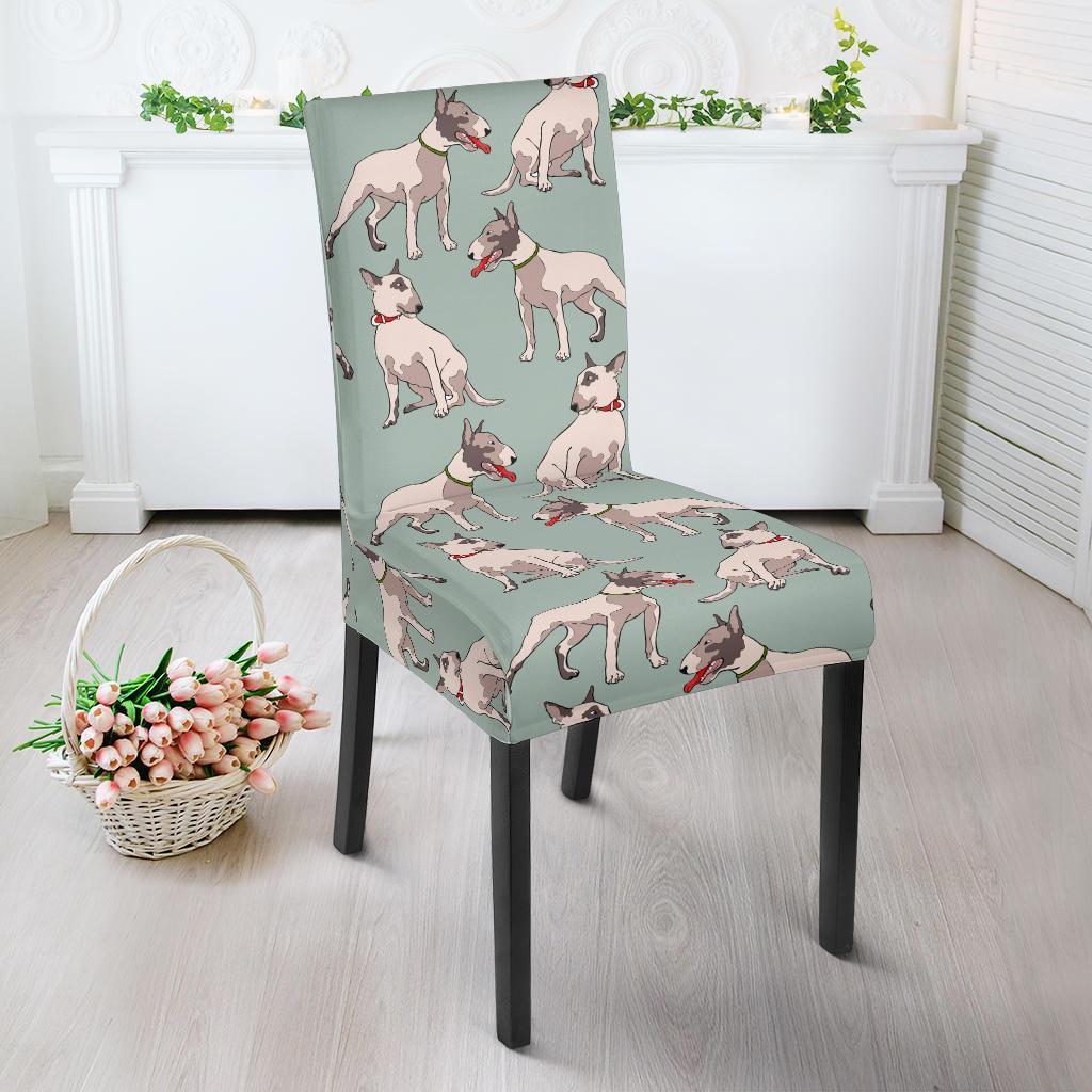 Bull Terrier Pattern Print Chair Cover-grizzshop