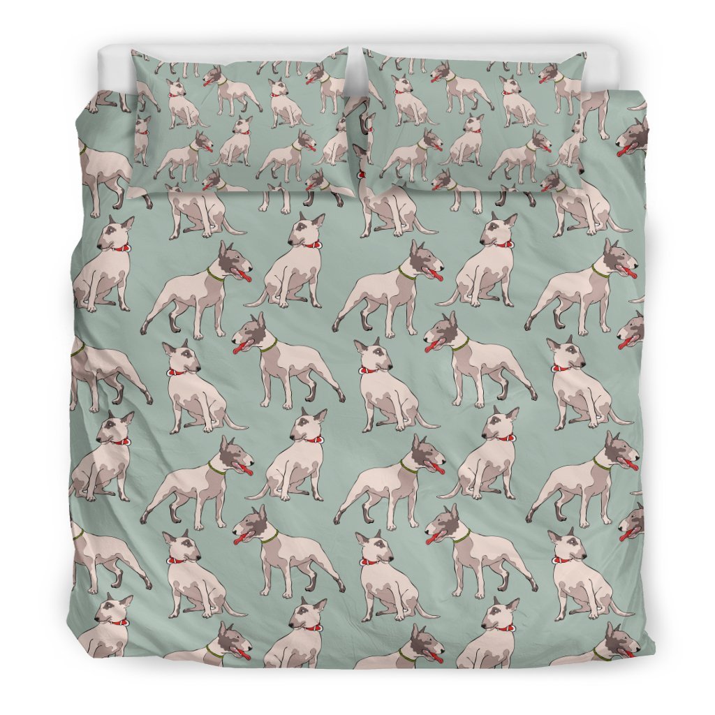 Bull Terrier Pattern Print Duvet Cover Bedding Set-grizzshop