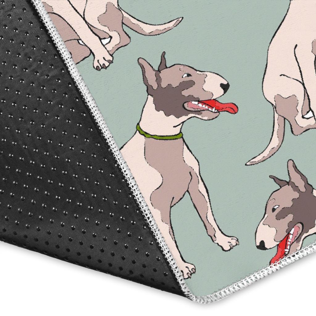 Bull Terrier Pattern Print Floor Mat-grizzshop