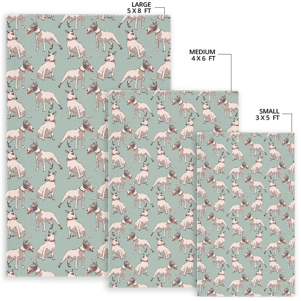 Bull Terrier Pattern Print Floor Mat-grizzshop