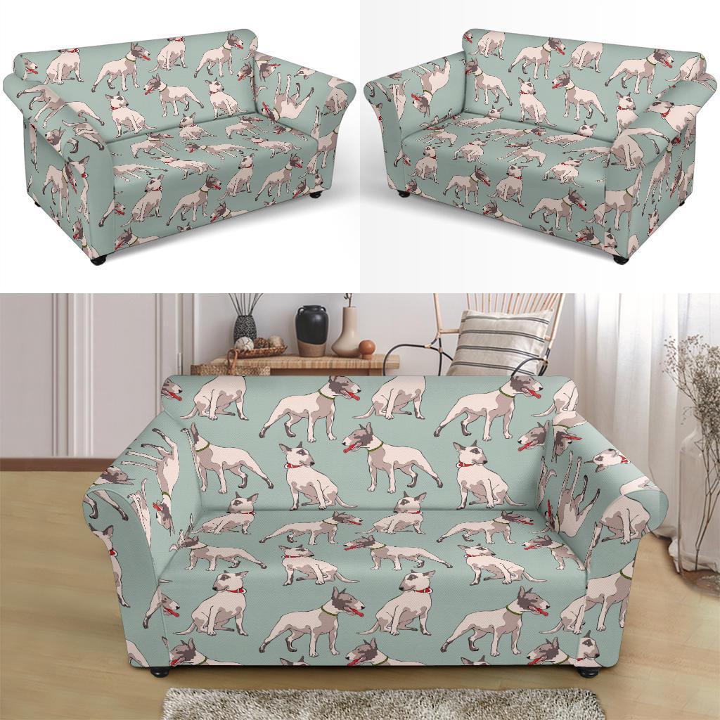 Bull Terrier Pattern Print Loveseat Cover-grizzshop