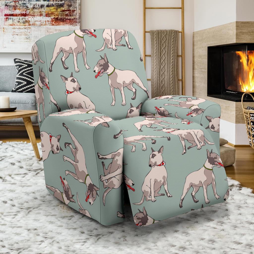 Bull Terrier Pattern Print Recliner Cover-grizzshop