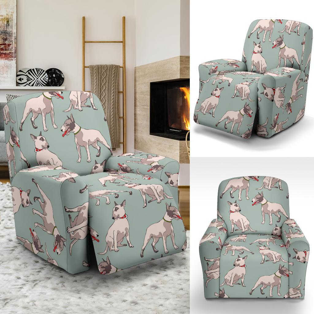 Bull Terrier Pattern Print Recliner Cover-grizzshop