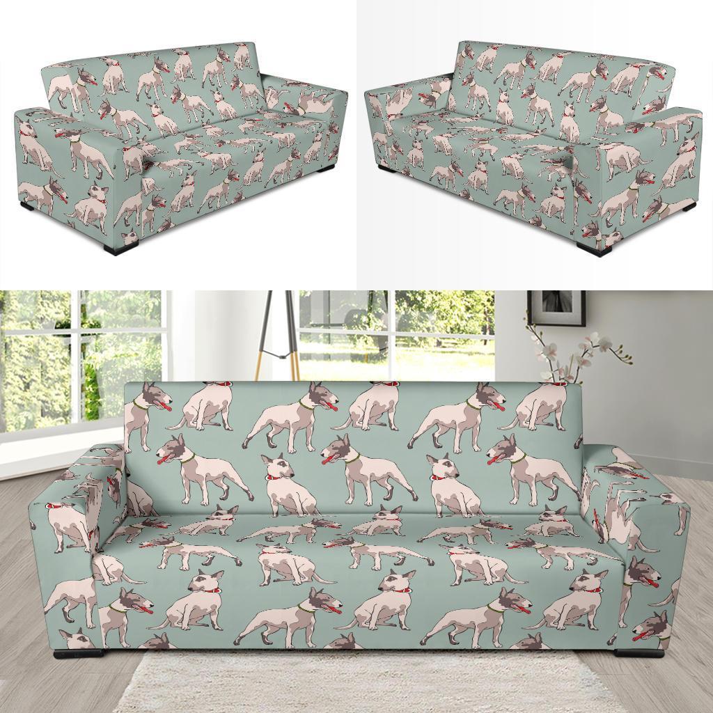 Bull Terrier Pattern Print Sofa Covers-grizzshop