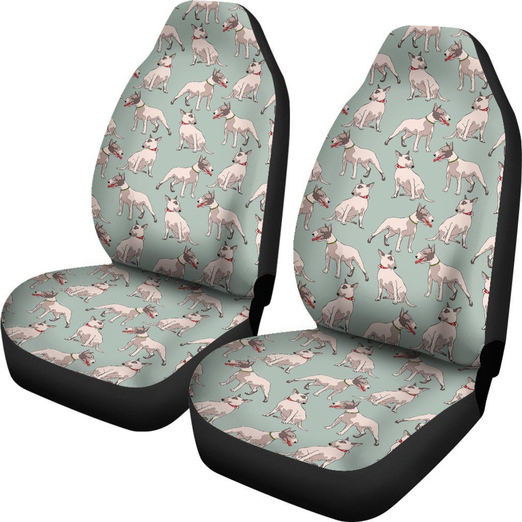 Bull Terrier Pattern Print Universal Fit Car Seat Cover-grizzshop