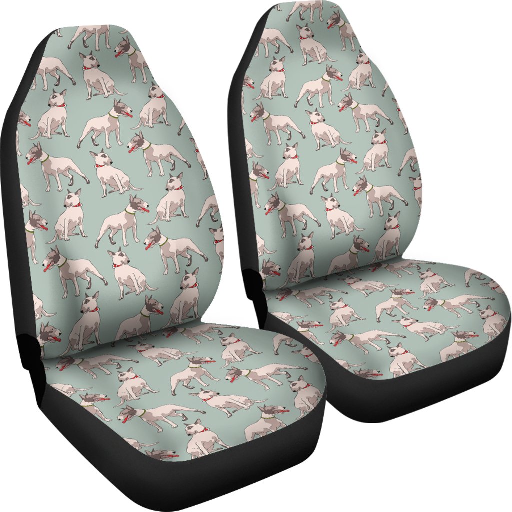 Bull Terrier Pattern Print Universal Fit Car Seat Cover-grizzshop