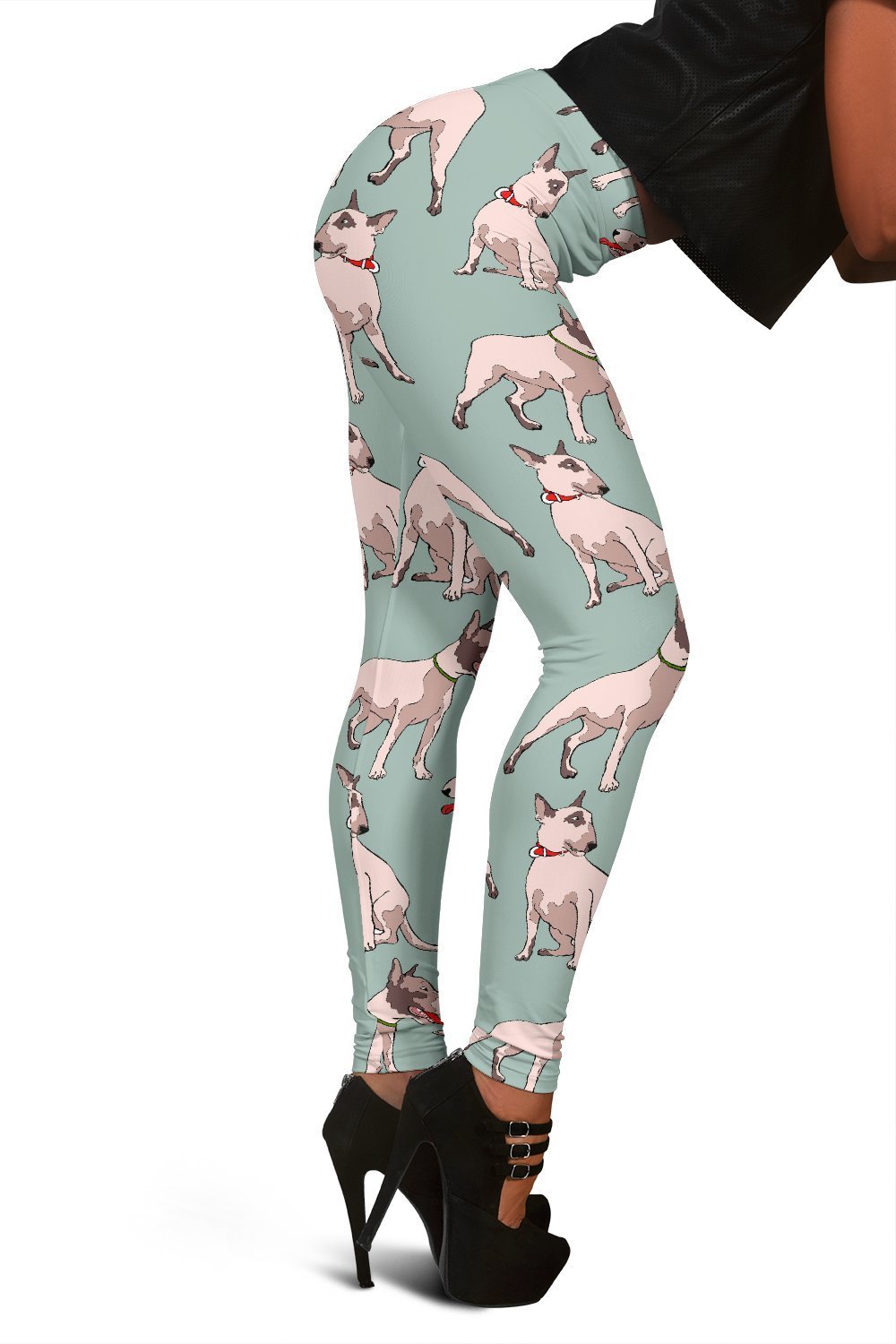 Bull Terrier Pattern Print Women Leggings-grizzshop