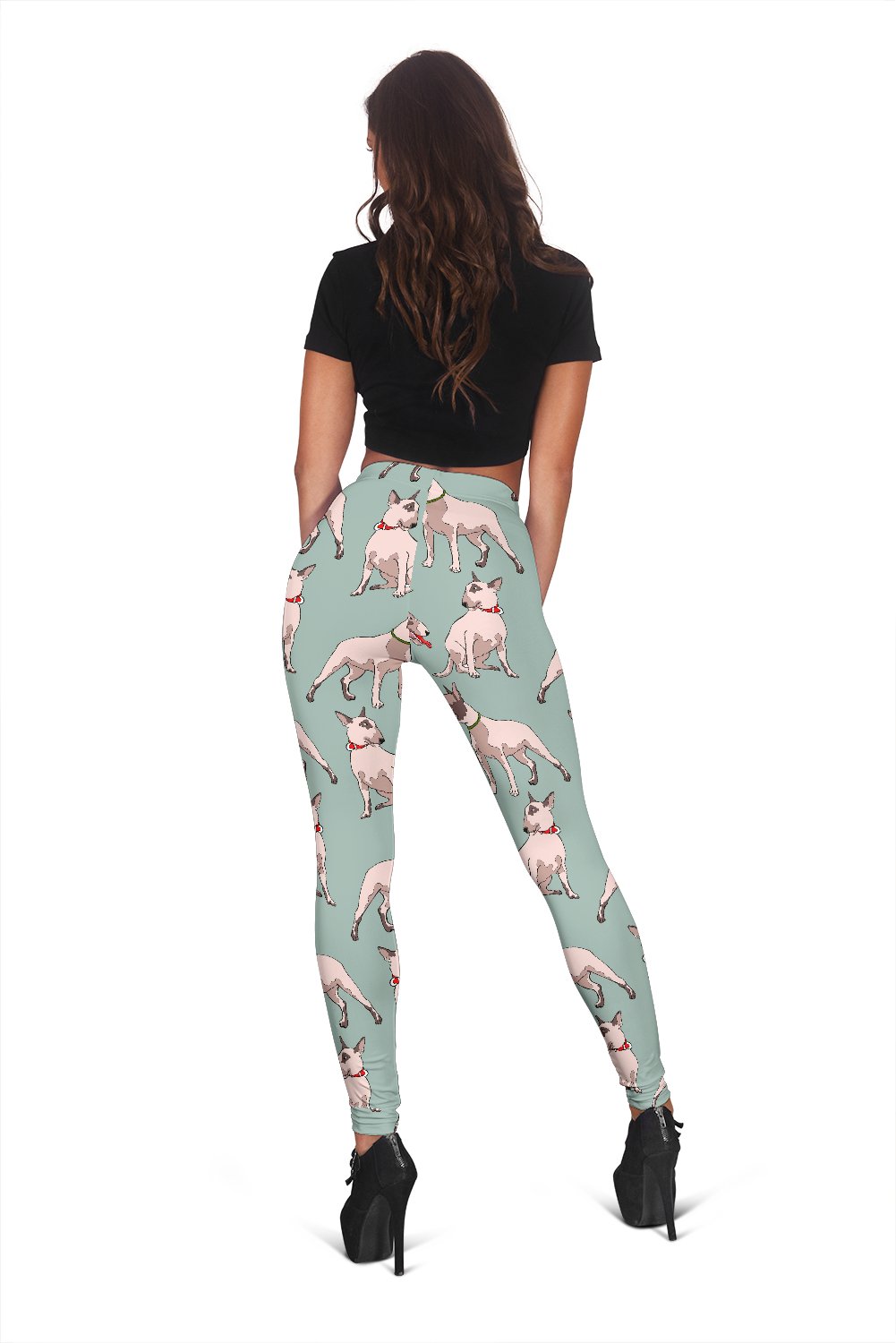 Bull Terrier Pattern Print Women Leggings-grizzshop