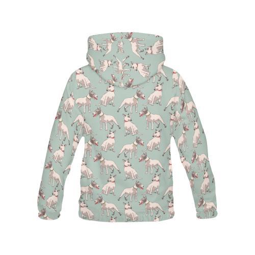 Bull Terrier Pattern Print Women Pullover Hoodie-grizzshop