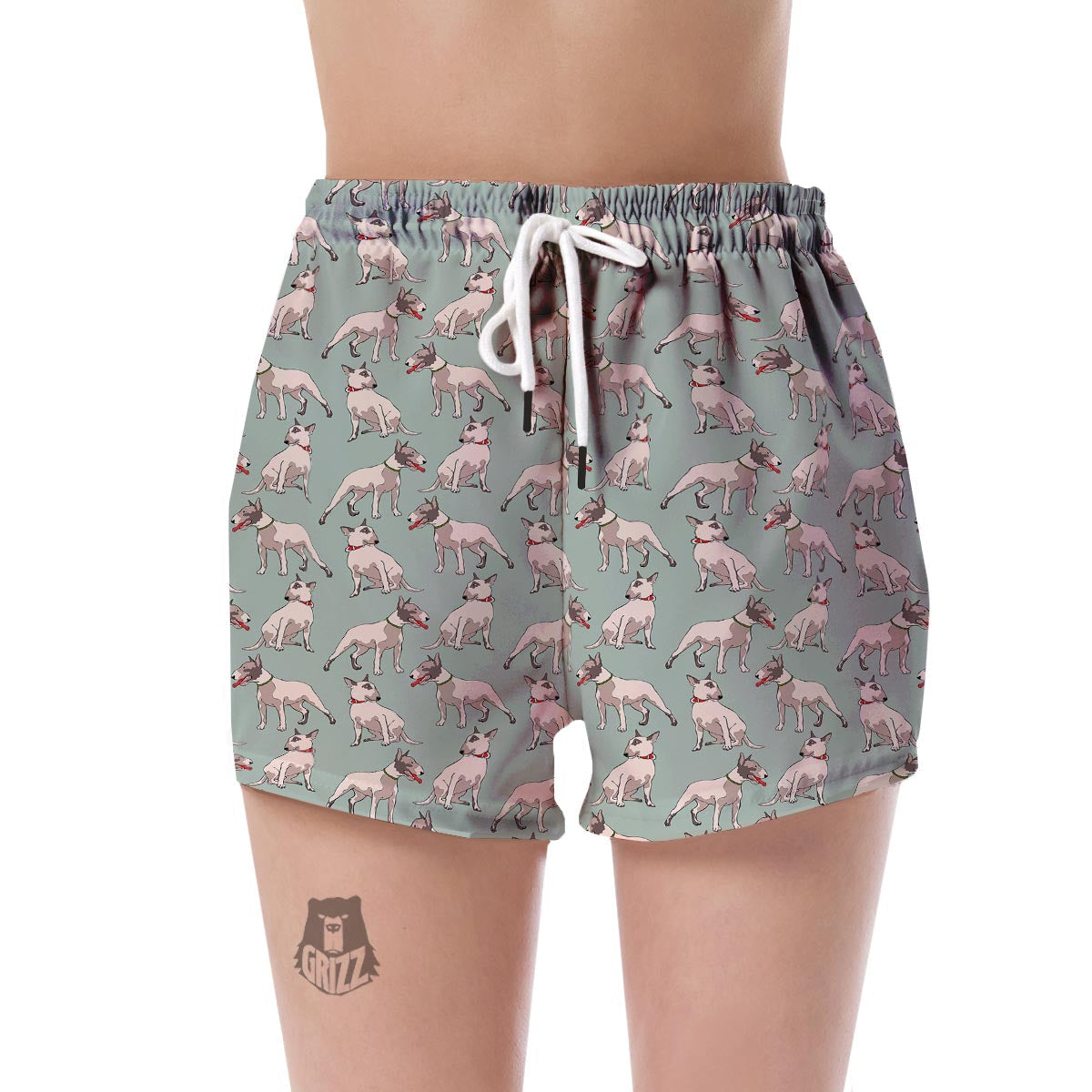 Bull Terrier Pattern Print Women's Shorts-grizzshop