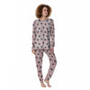 Bull Terrier Pink Print Pattern Women's Pajamas-grizzshop