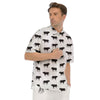 Bull White And Black Print Pattern Men's Short Sleeve Shirts-grizzshop