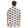 Bull White And Black Print Pattern Men's Short Sleeve Shirts-grizzshop