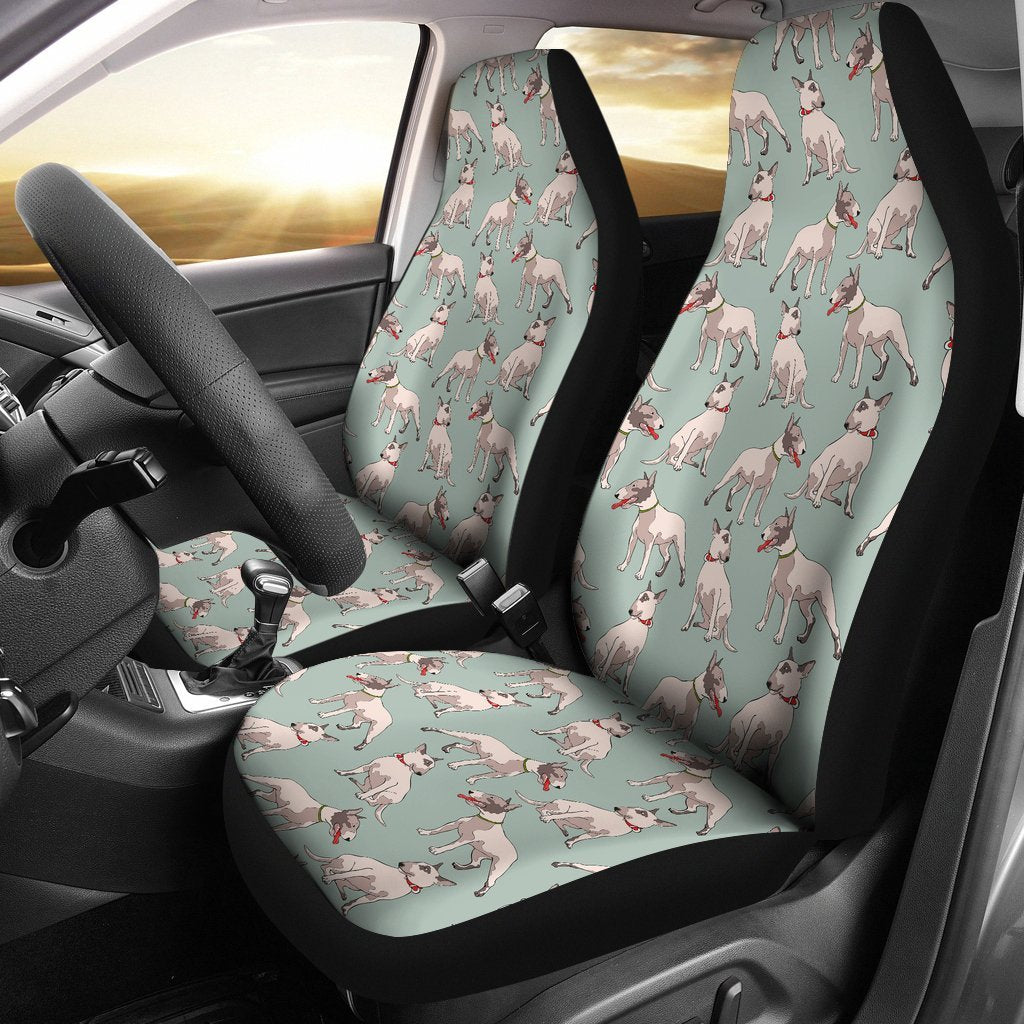 Bull Terrier Pattern Print Universal Fit Car Seat Cover-grizzshop