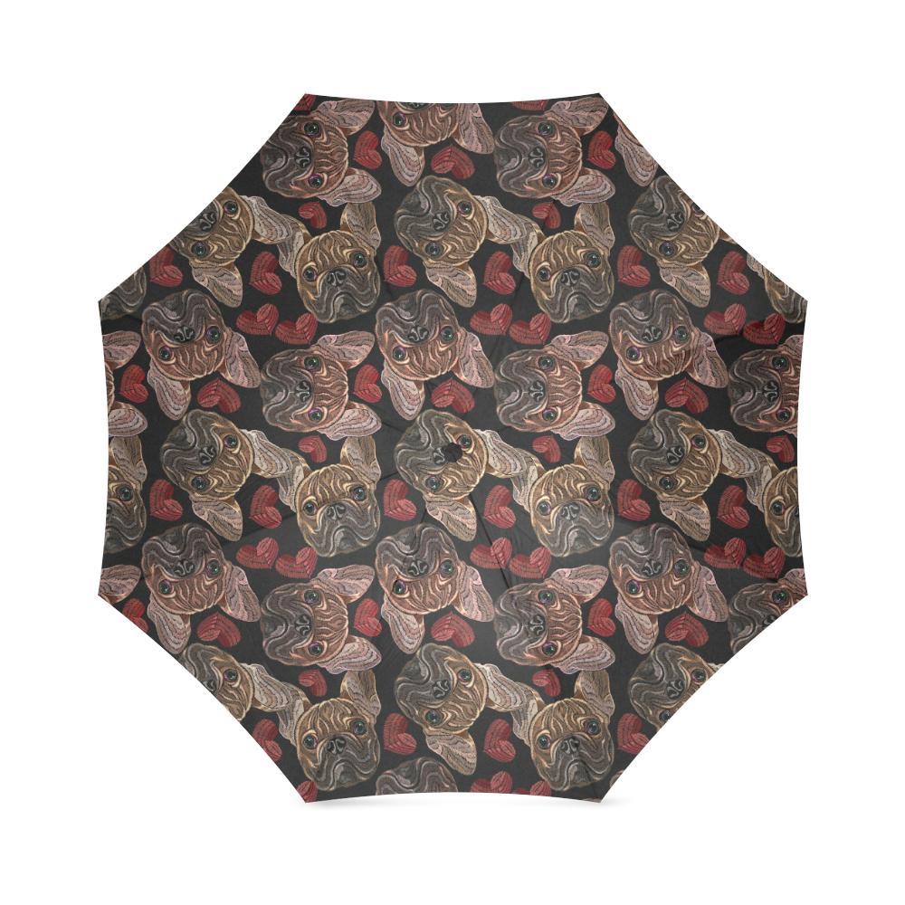Bulldog Crochet Pattern Print Foldable Umbrella-grizzshop