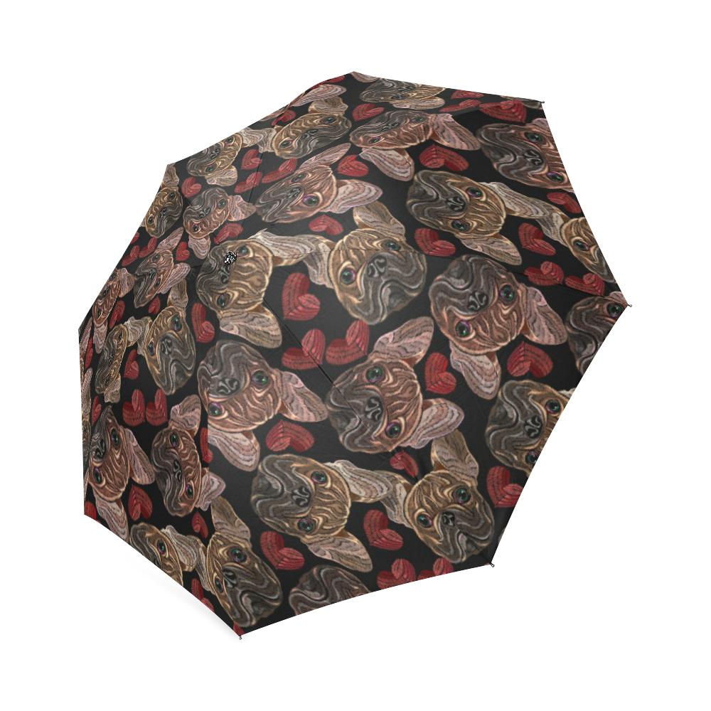 Bulldog Crochet Pattern Print Foldable Umbrella-grizzshop