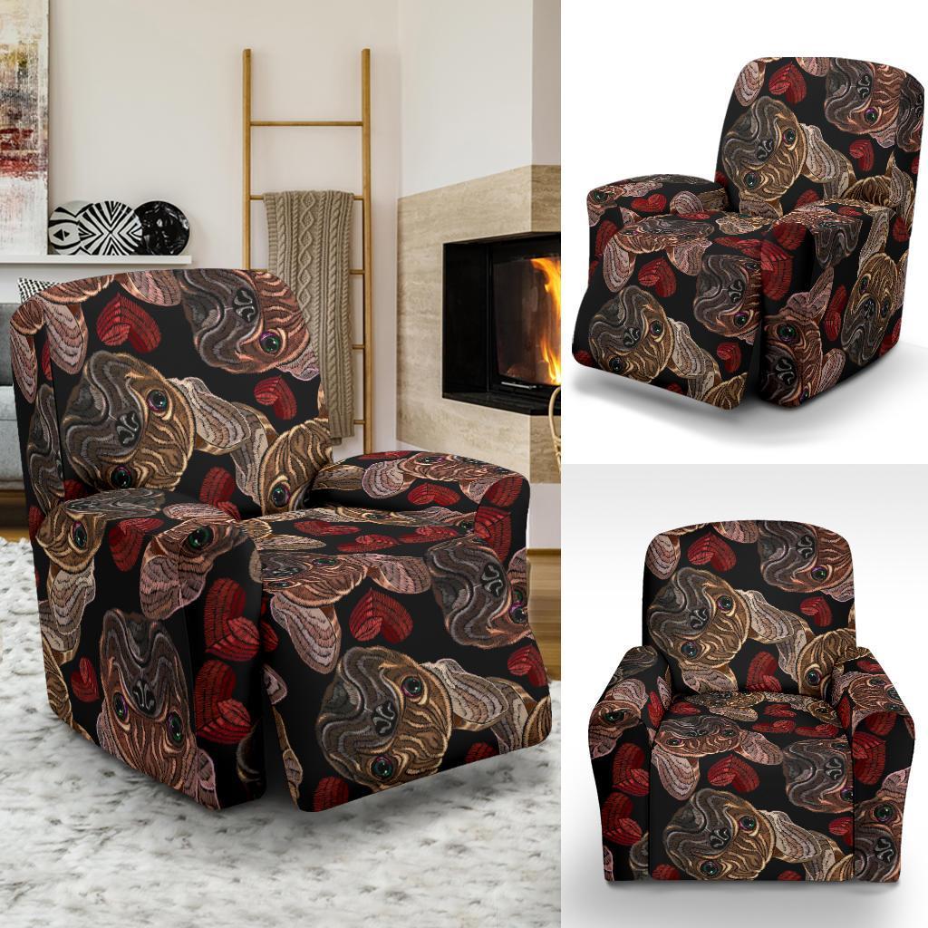 Bulldog Crochet Pattern Print Recliner Cover-grizzshop