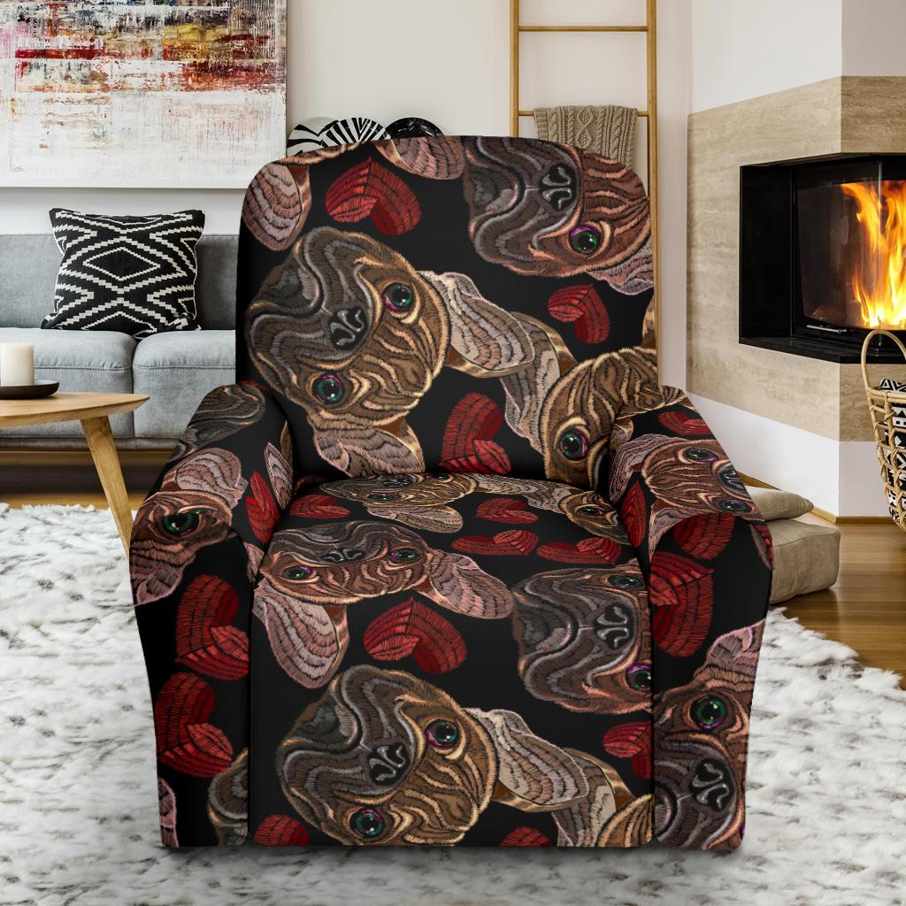 Bulldog Crochet Pattern Print Recliner Cover-grizzshop