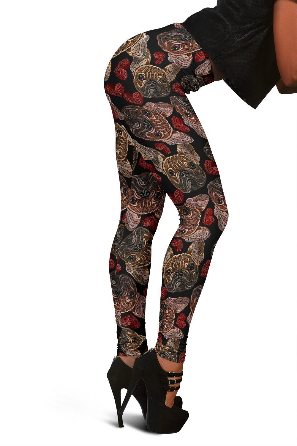 Bulldog Crochet Pattern Print Women Leggings-grizzshop