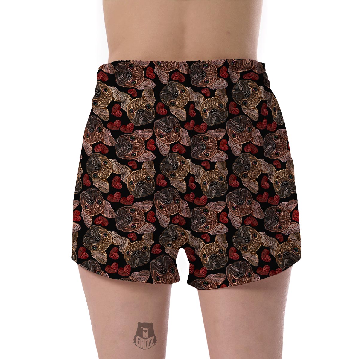 Bulldog Crochet Pattern Print Women's Shorts-grizzshop