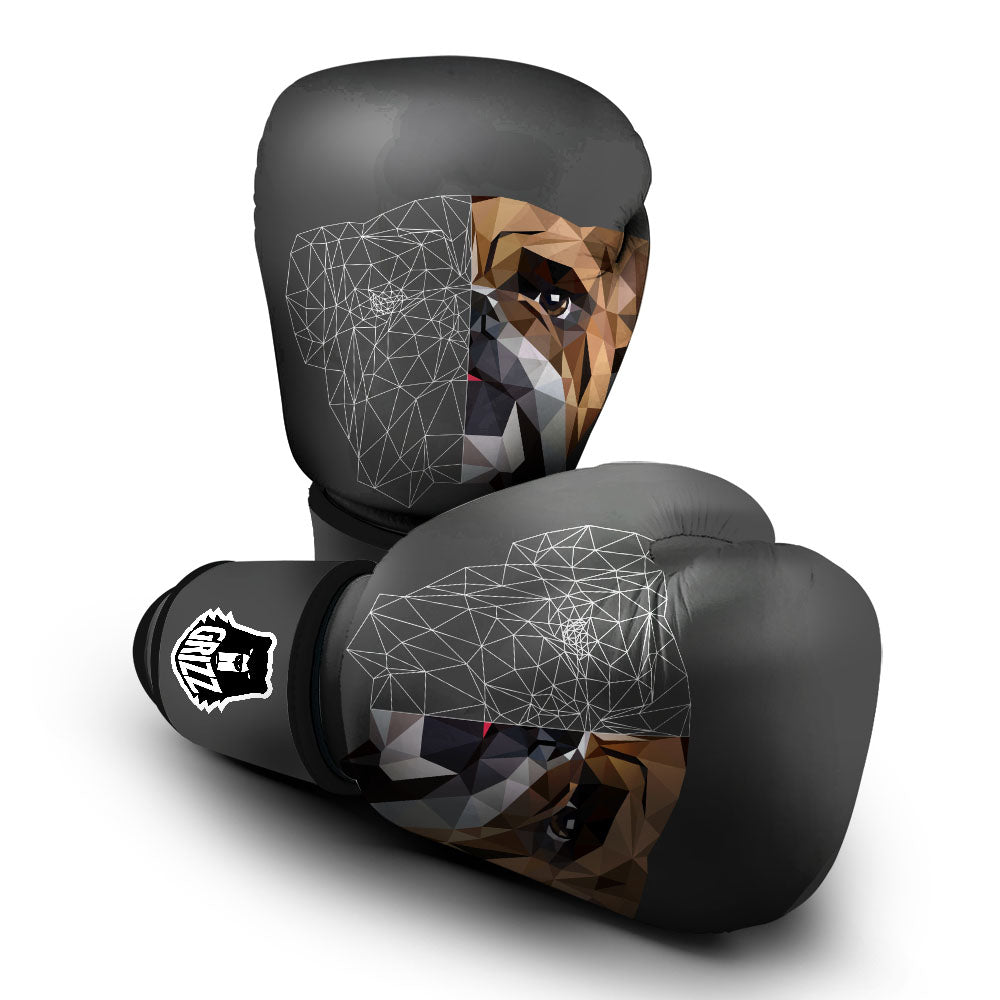 Bulldog Geometric English Print Boxing Gloves-grizzshop