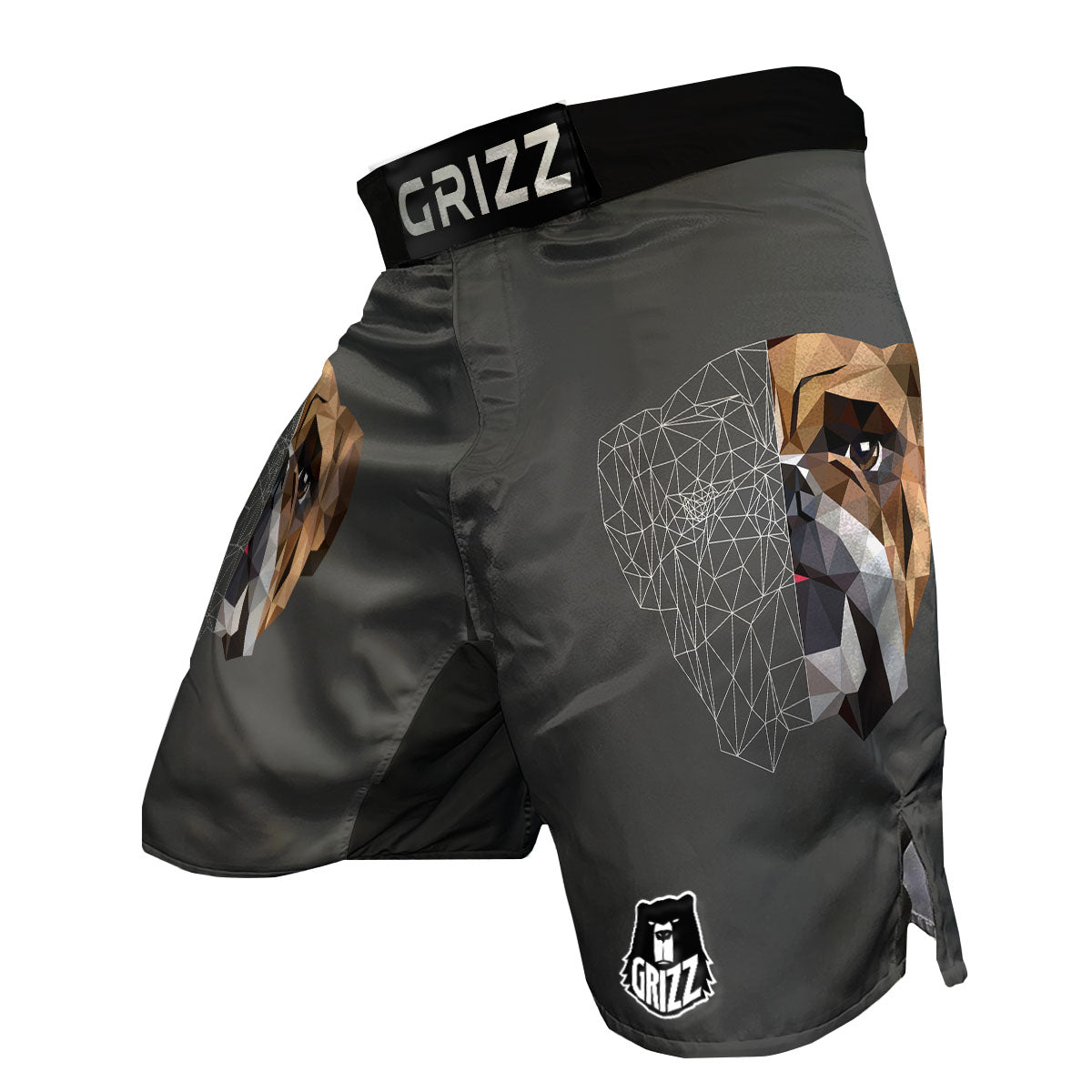 Bulldog Geometric English Print MMA Shorts-grizzshop