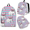 Bulldog Heart Sunglasses Pattern Print Backpack-grizzshop