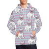 Bulldog Heart Sunglasses Pattern Print Men Pullover Hoodie-grizzshop