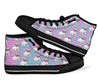 Bulldog Heart Sunglasses Pattern Print Men Women's High Top Shoes-grizzshop