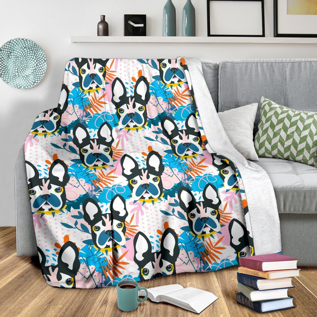 Bulldog Paint Pattern Print Blanket-grizzshop