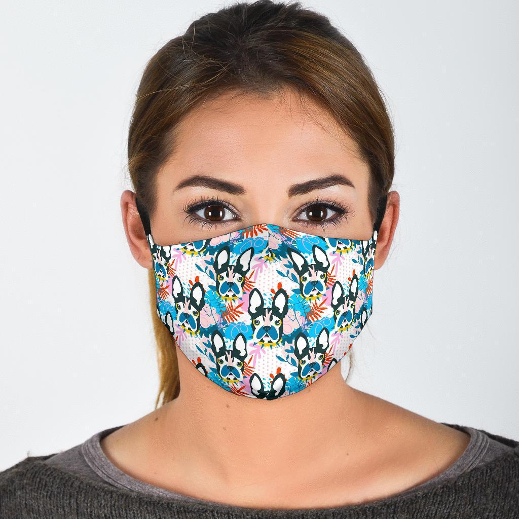 Bulldog Paint Pattern Print Face Mask-grizzshop