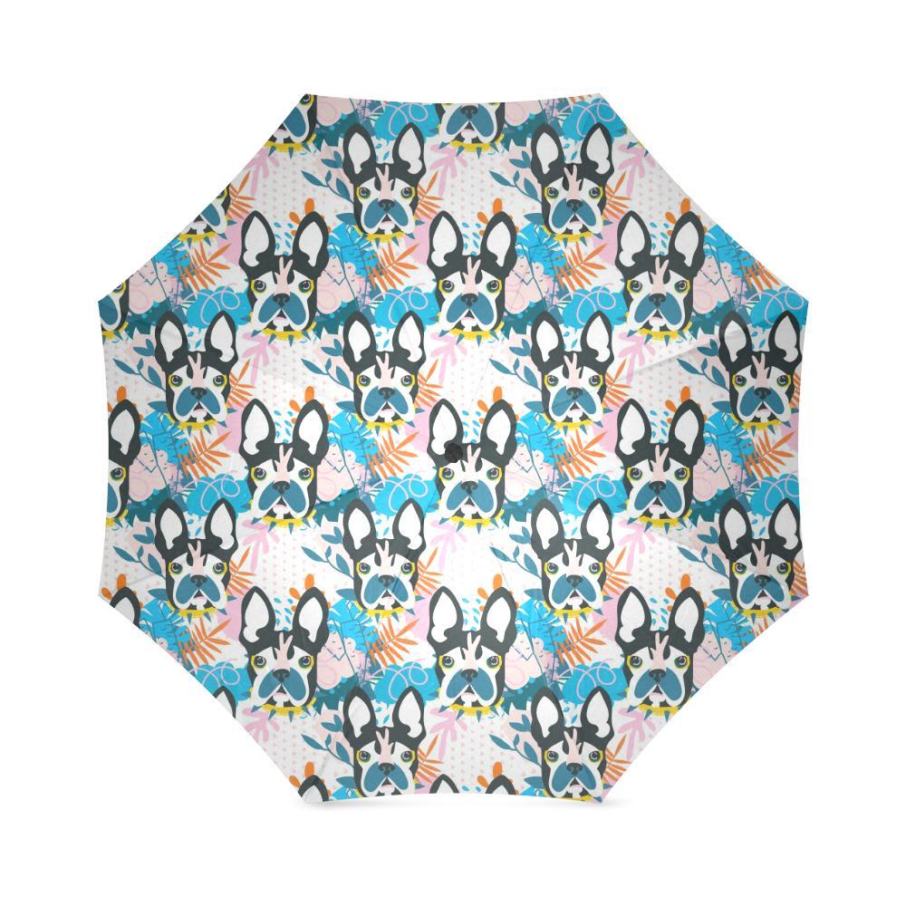 Bulldog Paint Pattern Print Foldable Umbrella-grizzshop