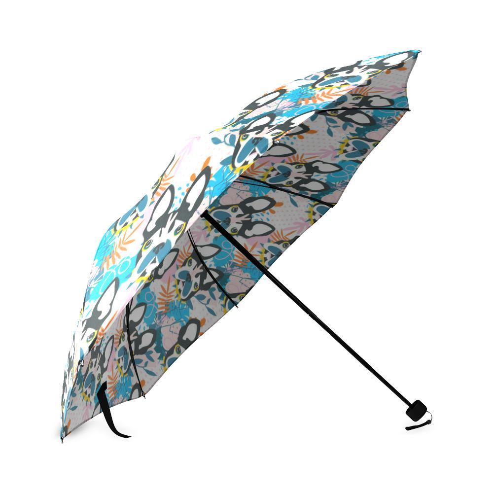 Bulldog Paint Pattern Print Foldable Umbrella-grizzshop