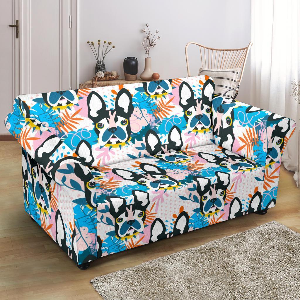 Bulldog Paint Pattern Print Loveseat Cover-grizzshop