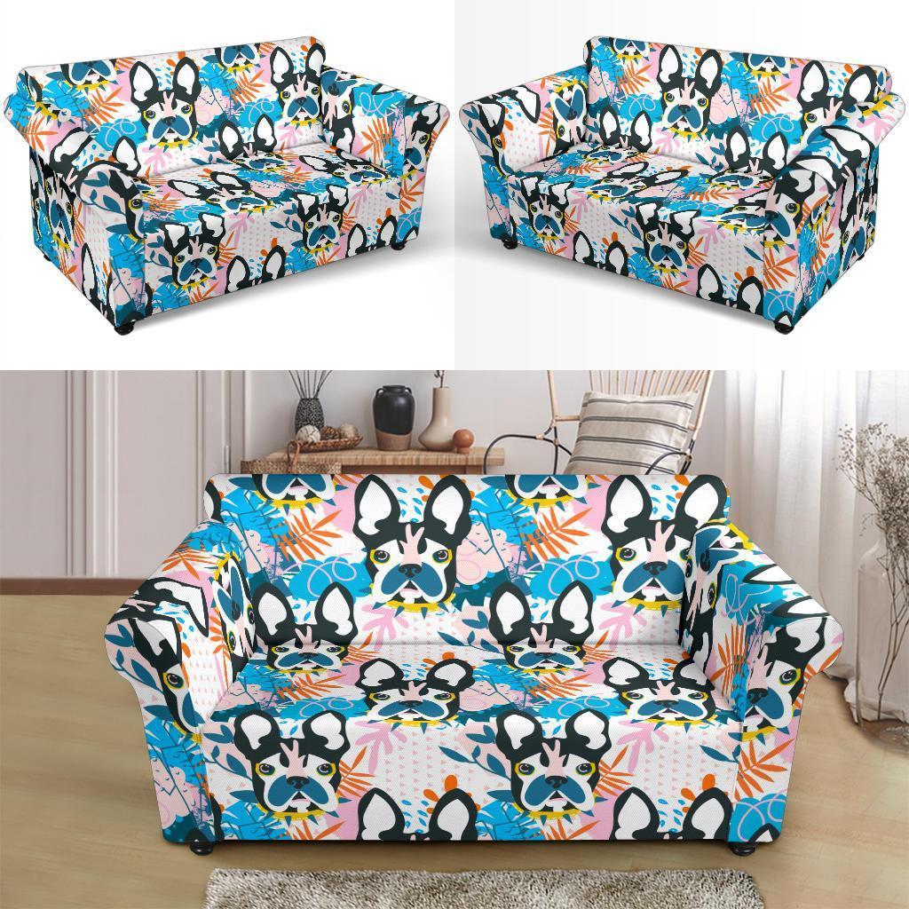 Bulldog Paint Pattern Print Loveseat Cover-grizzshop