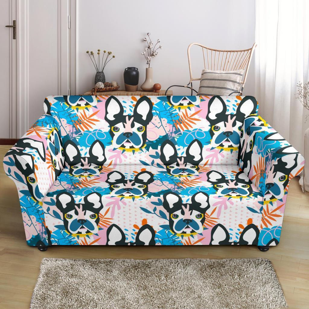 Bulldog Paint Pattern Print Loveseat Cover-grizzshop