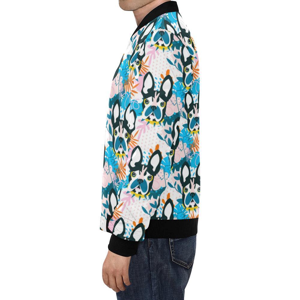 Bulldog Paint Pattern Print Men's Bomber Jacket-grizzshop