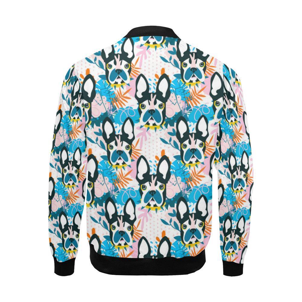 Bulldog Paint Pattern Print Men's Bomber Jacket-grizzshop