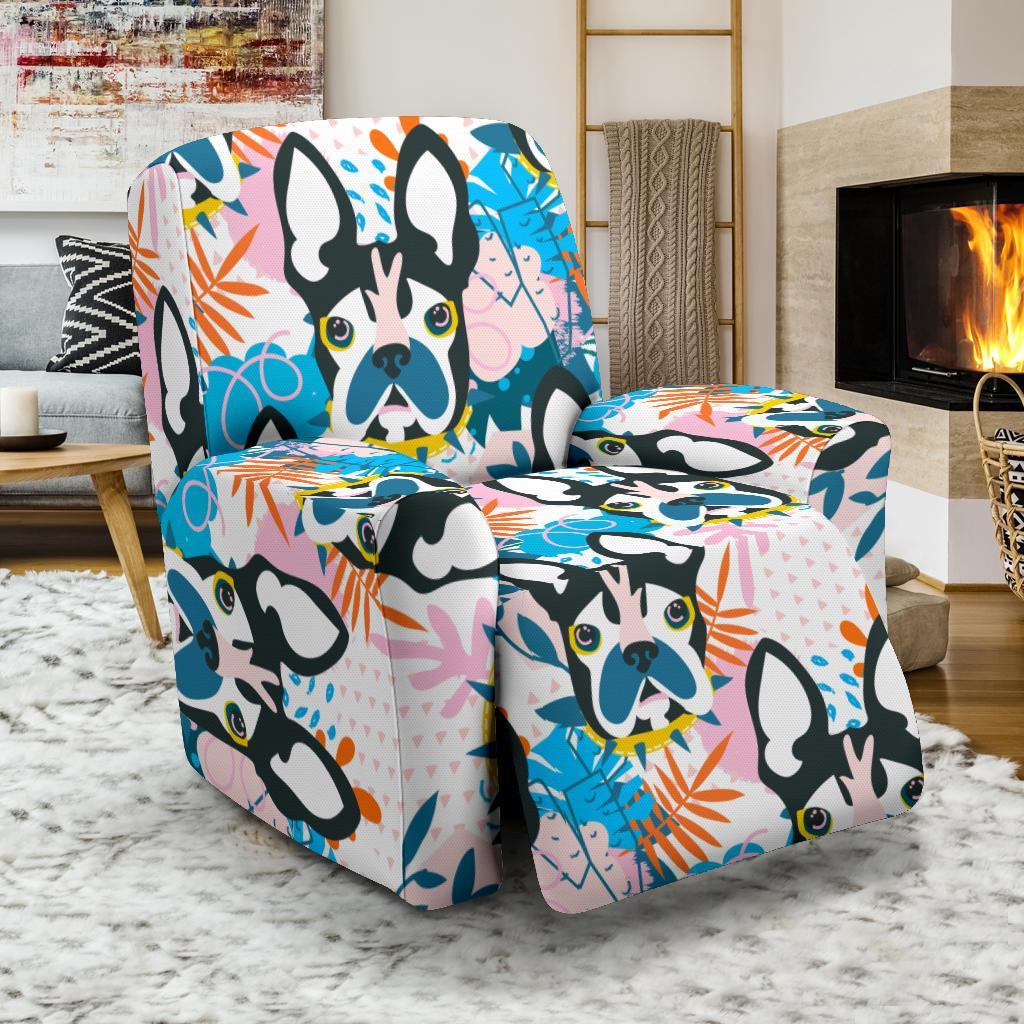 Bulldog Paint Pattern Print Recliner Cover-grizzshop