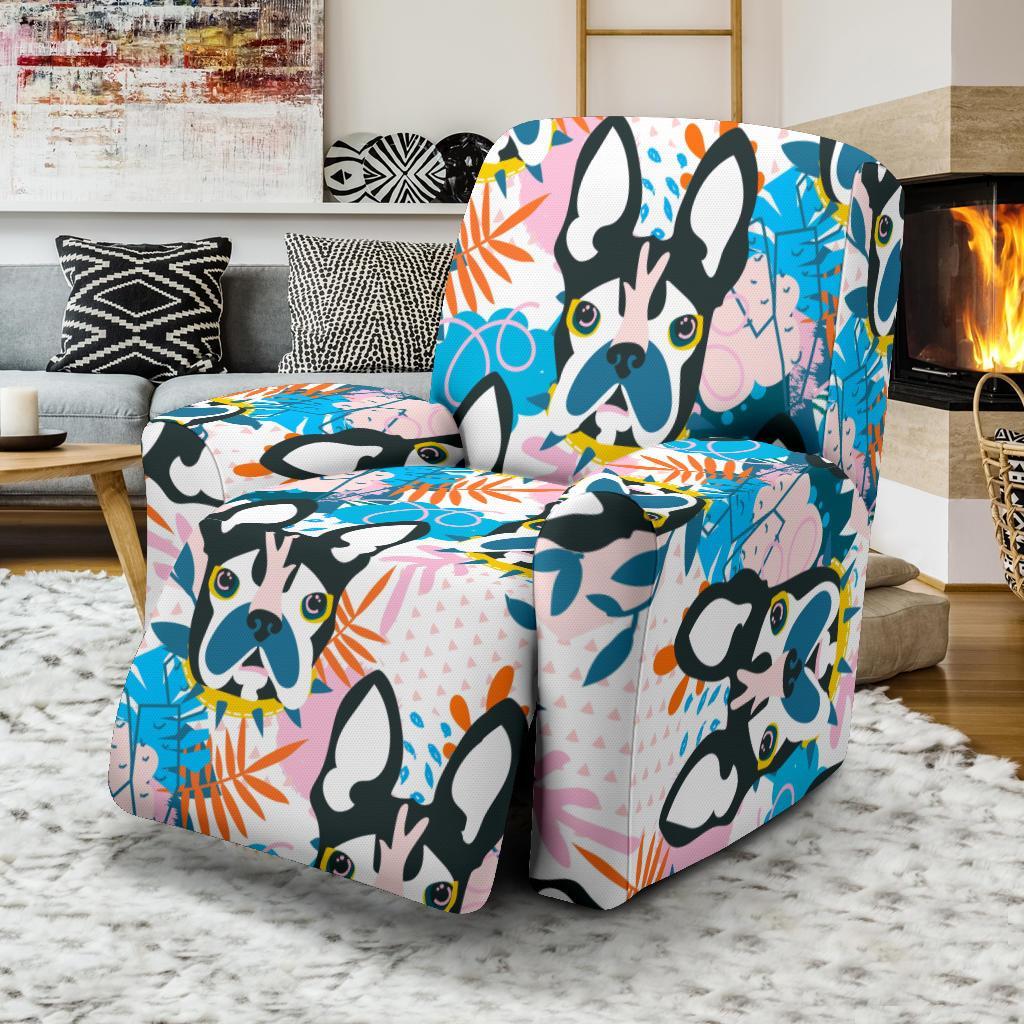 Bulldog Paint Pattern Print Recliner Cover-grizzshop